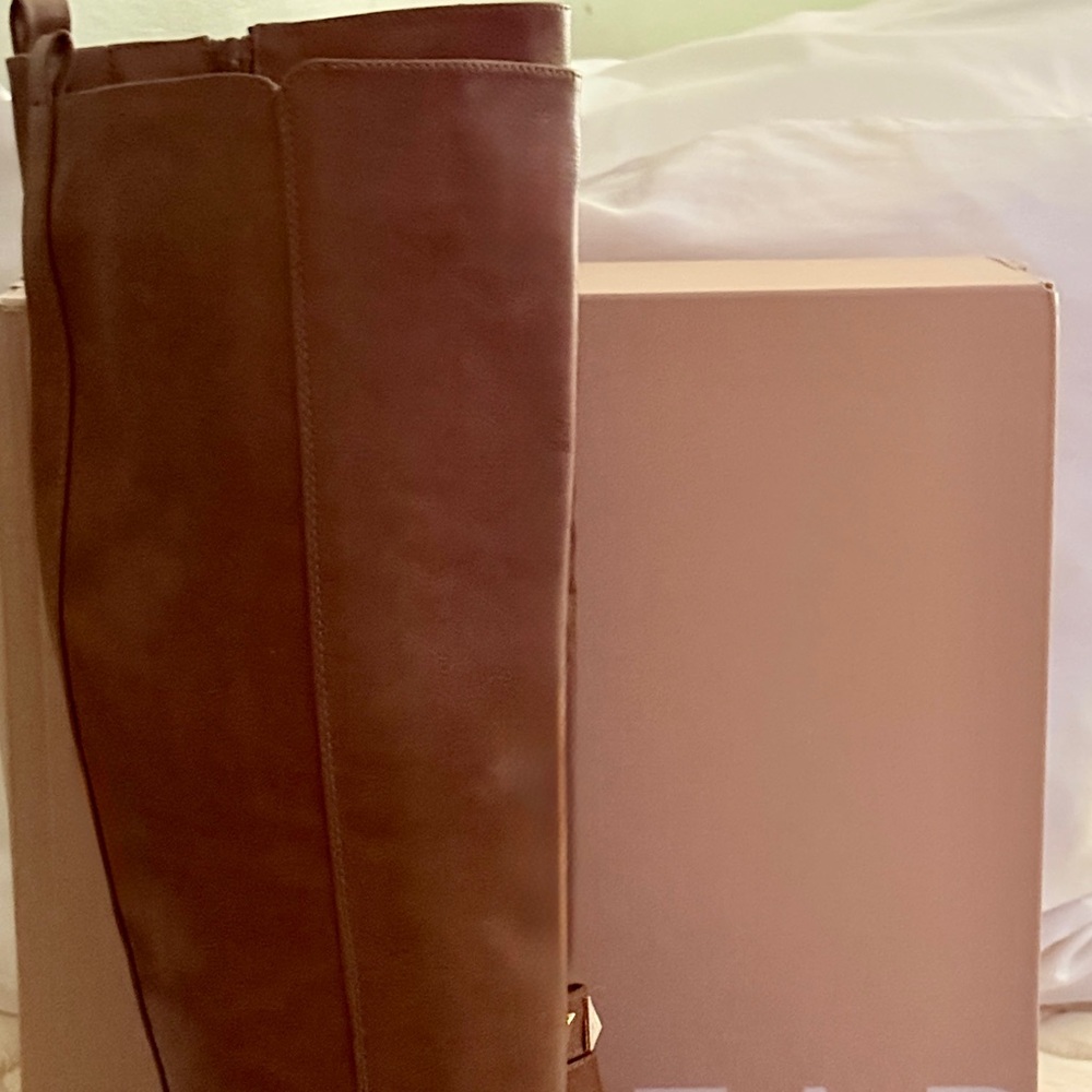NWT JustFab Remy Studded Riding Boot in Leather Brown, Sz. 8 - Picture 9 of 9